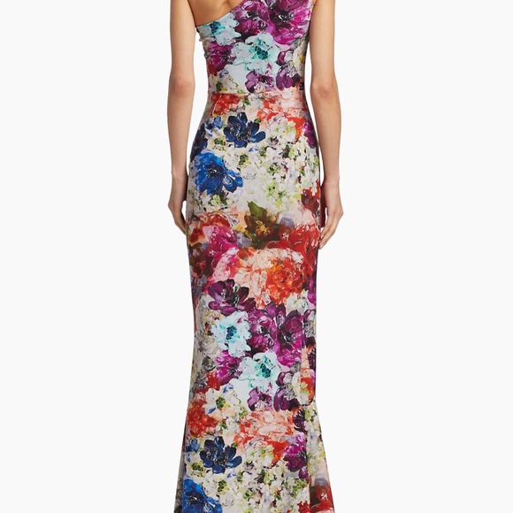 Chiara Boni La Petite Robe Gosia Floral One-Shoulder Gown - Picture 2 of 5